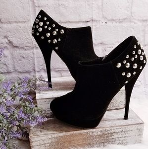 Charlotte Russe Studded Velvet Booties